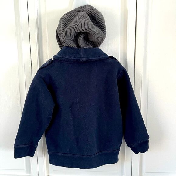 GAP Baby Gap Toddler Hooded Sweatshirt Cardigan Jacket 4 Button, Front Pockets - Picture 2 of 6
